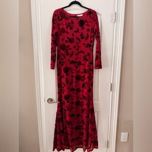 Ivy City Co Red Floral Maxi Dress – Size XL